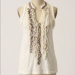 Anthropologie ruffled tank